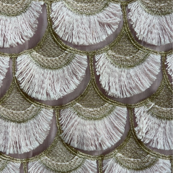 Worn *once* GORGEOUS unique light pink and gold fringe detail dress - Picture 3 of 8